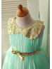 Peter Pan Gold Sequin Collar Mint Green Pleated Chiffon Flower Girl Dress Peter Pan Gold Sequin Collar Mint Green Pleated Chiffon Flower Girl Dress